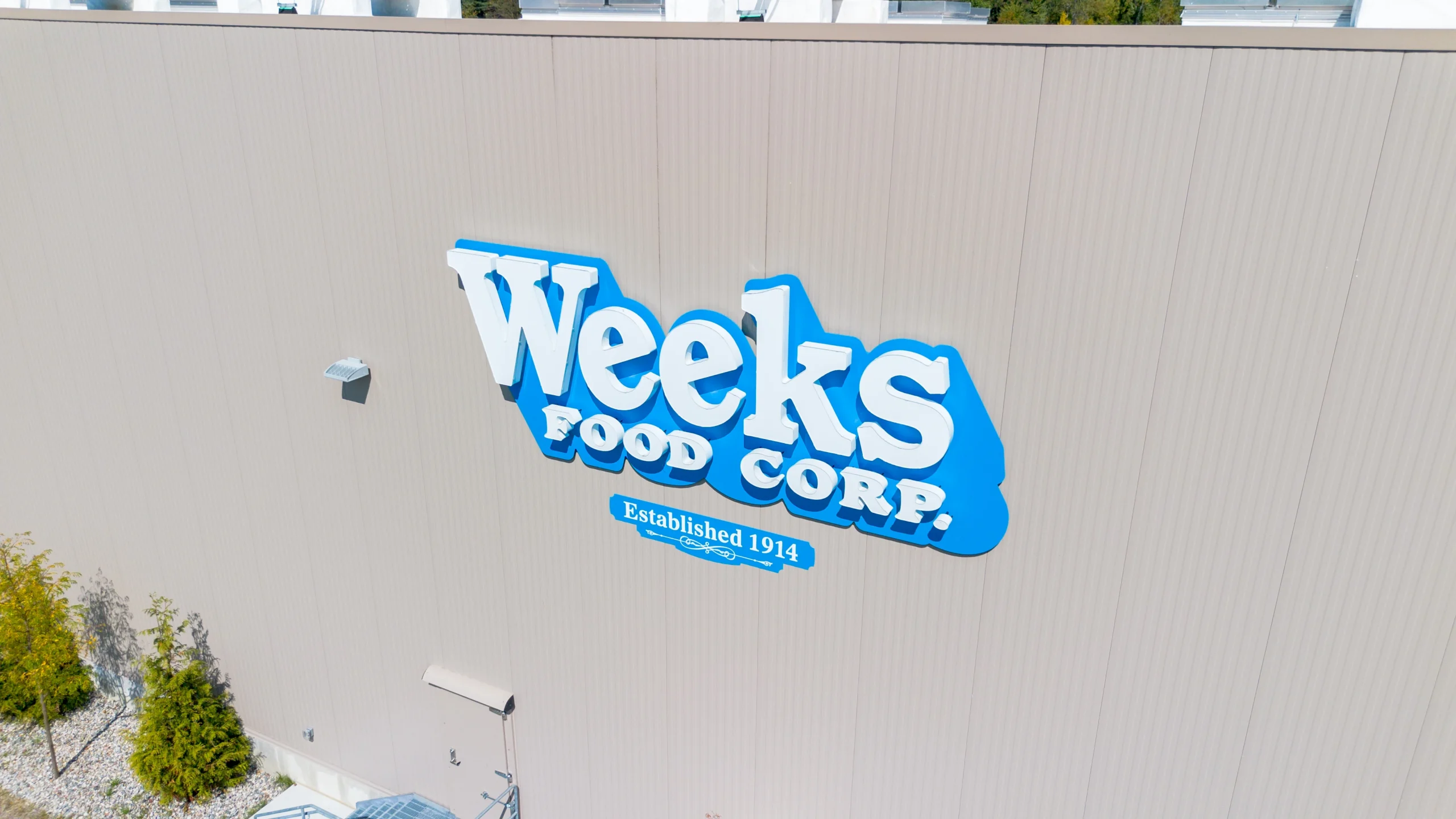 Weeks Food Corp. building sign